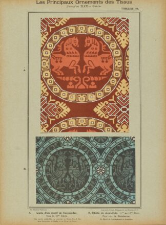 Les principaux ornaments des tissus jusqu’au XIXme siècle Pl.13 by Friedrich Fischbach