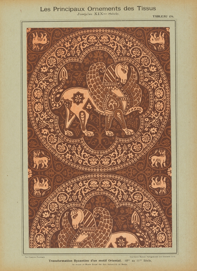 Les principaux ornaments des tissus jusqu’au XIXme siècle Pl.14 by Friedrich Fischbach