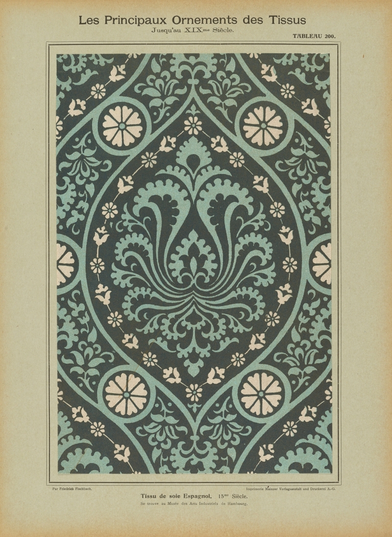 Les principaux ornaments des tissus jusqu’au XIXme siècle Pl.38 by Friedrich Fischbach