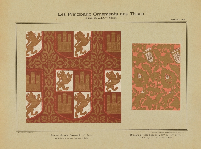 Les principaux ornaments des tissus jusqu’au XIXme siècle Pl.43 by Friedrich Fischbach