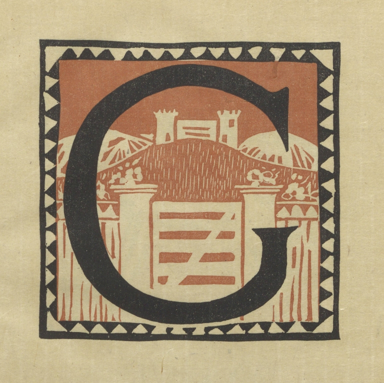 Letters designed and cut on linoleum blocks Pl.07 by Columbia University Teachers College