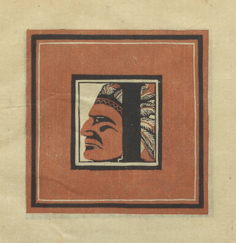 Letters designed and cut on linoleum blocks Pl.09 by Columbia University Teachers College