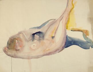 Liggende akt med hevede ben by Edvard Munch