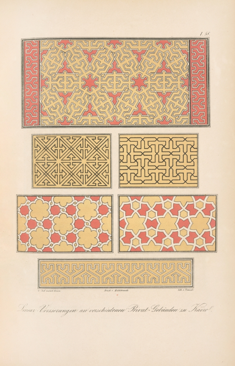 Linear-Verzierungen an verschiedenen Privat=Gebäuden zu Kairo by Friedrich Maximilian Hessemer