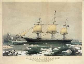 lipper ship ‘Red Jacket’; In the ice off Cape Horn, on her passage from Australia, to Liverpool, August 1854 by Currier & Ives.
