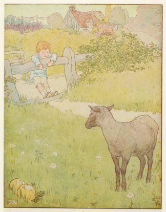 Little boy and black sheep. by Leonard Leslie Brooke