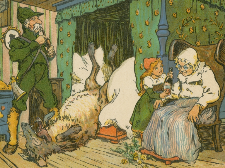 Little Red Riding Hood saved by the huntsman by Arpád Schmidhammer
