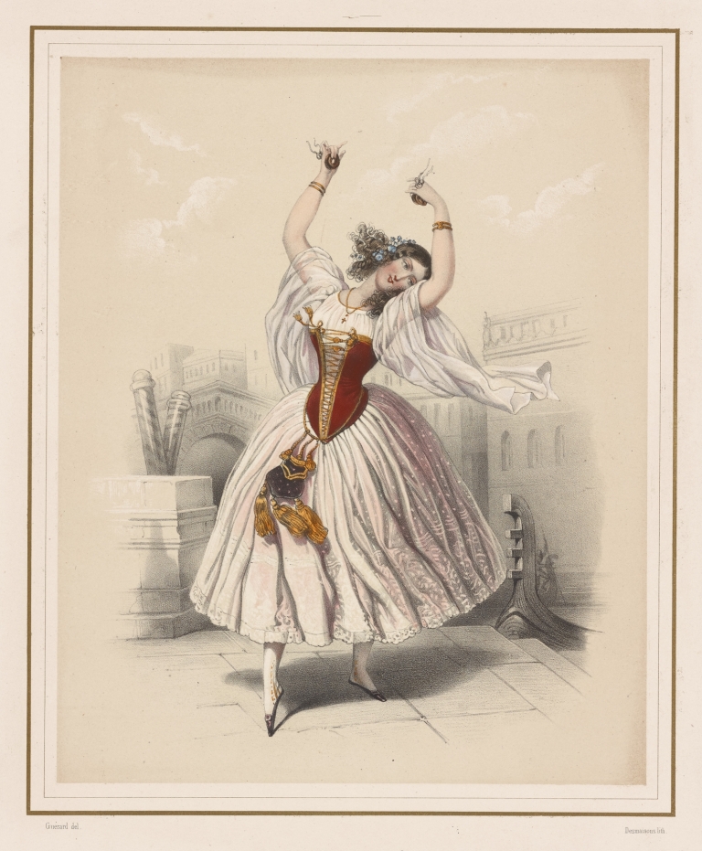 L’Opéra. Mlle Fitzjames, Pas vénitien by Eugène Charles François Guérard