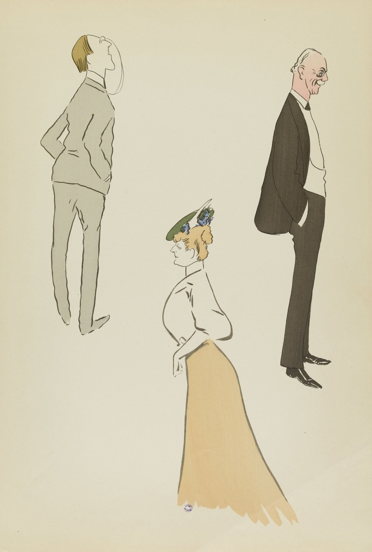 Lord Howard of Walden, personnage masculin non identifié, Mme Chapman by Georges Goursat (Sem)