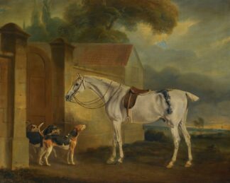 Lord Lonsdale’s Fleabitten Grey Hunter, Brass, At Cottesmore With The Cottesmore Hounds by John Ferneley
