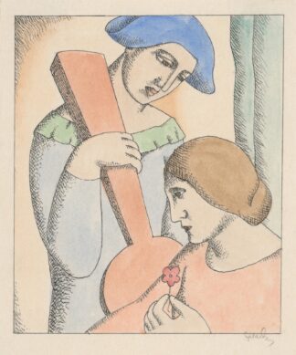 Lovers Harlequin and Columbine by Mikuláš Galanda