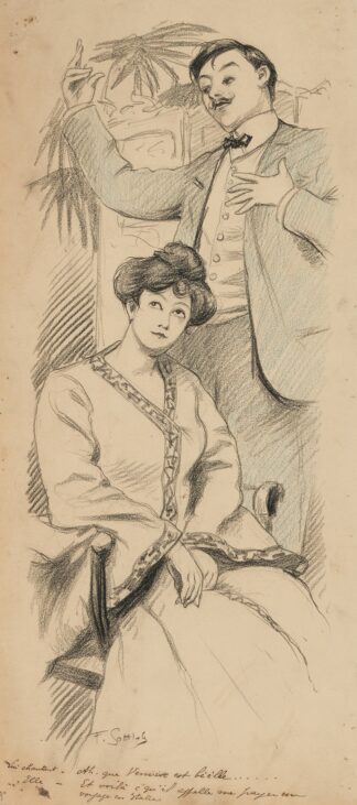 Lui chantant – Ah, que Veniise est bèèlle… Elle – Et voilà c’qu’il appelle me payer un voyage en Italie by Fernand Louis Gottlob