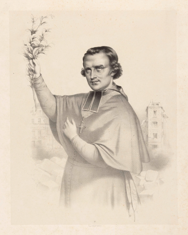M.gr Denis-Auguste Affre, Archevêqe de Paris, blessé mortellement sur la barricade du Faubourg Saint Antoine le 25 Juin 1848 by Marie-Alexandre Alophe