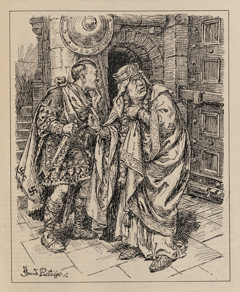 Macduff at the gate by Bernard Partridge