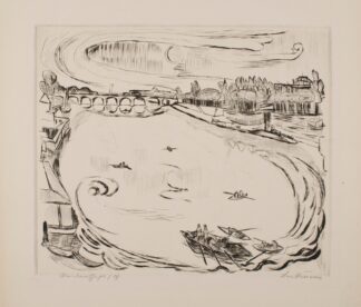 Main River Landscape, plate 6 from the portfolio ‘Faces’ by Max Beckmann