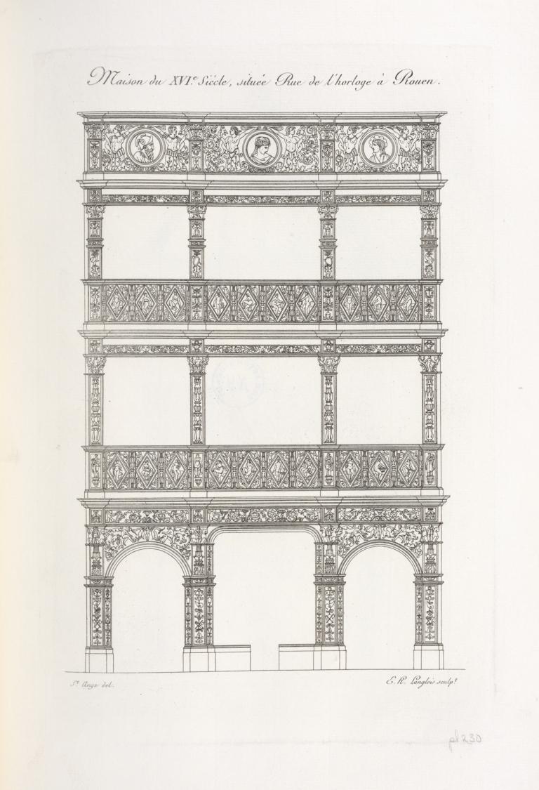 Maison du XVIe. siècle, située rue de l’horloge à Rouen. by Nicolas Xavier Willemin