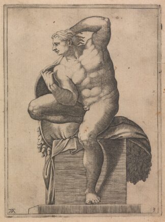 Male Nude from Panel of ‘God Separating Light from Dark’ by Adamo Scultori