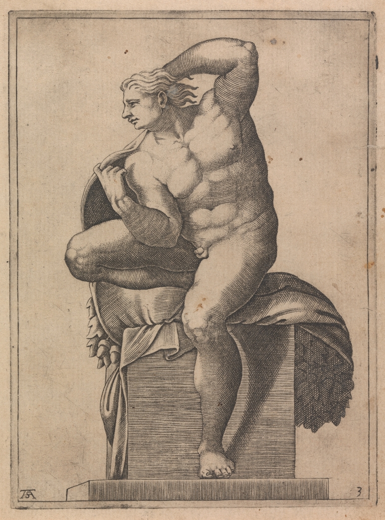 Male Nude from Panel of ‘God Separating Light from Dark’ by Adamo Scultori
