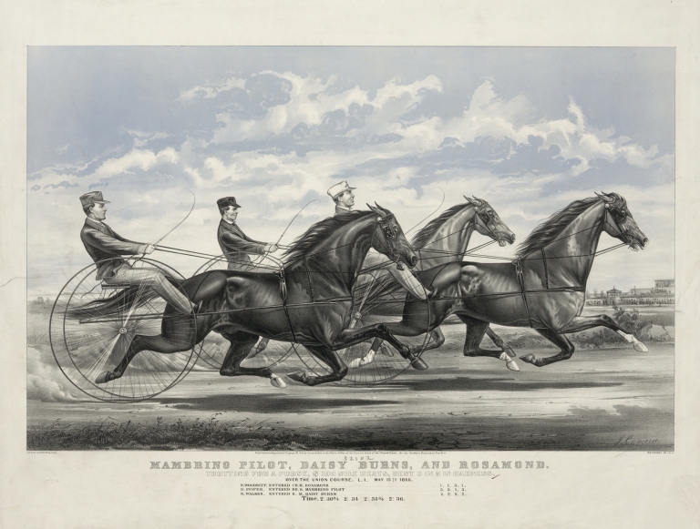 Mambrino Pilot, Daisy Burns, and Rosamond; trotting for a purse, $100 mile heats, best 3 in 5 in harness by John Cameron