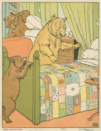 Mamma bear checks the beds by Leonard Leslie Brooke