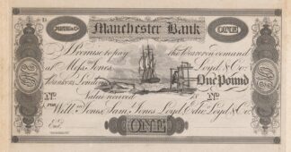 Manchester Bank one pound note by Perkins & Heath