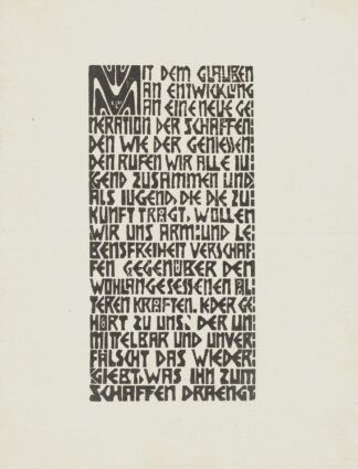 Manifesto of the Brücke artists’ group by Ernst Ludwig Kirchner