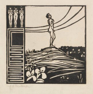 Männliche Figur auf einem Berg by Ernst Ludwig Kirchner