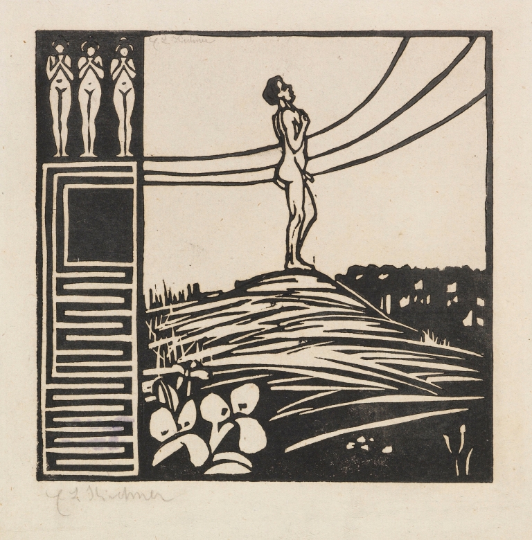 Männliche Figur auf einem Berg by Ernst Ludwig Kirchner