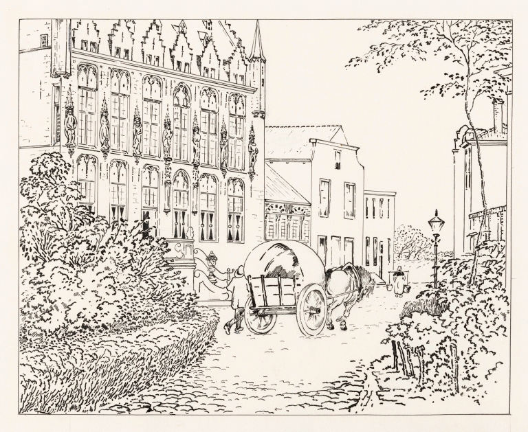 Markt en stadhuis te Veere by Johannes Frederik Engelbert ten Klooster