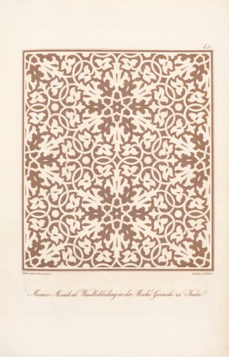 Marmor Mosaik als Wandbekleidung in der Moschee Gismahs zu Kairo 2 by Friedrich Maximilian Hessemer