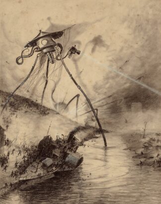 Martian Fighting Machine in the Thames Valley by Henrique Alvim Corrêa