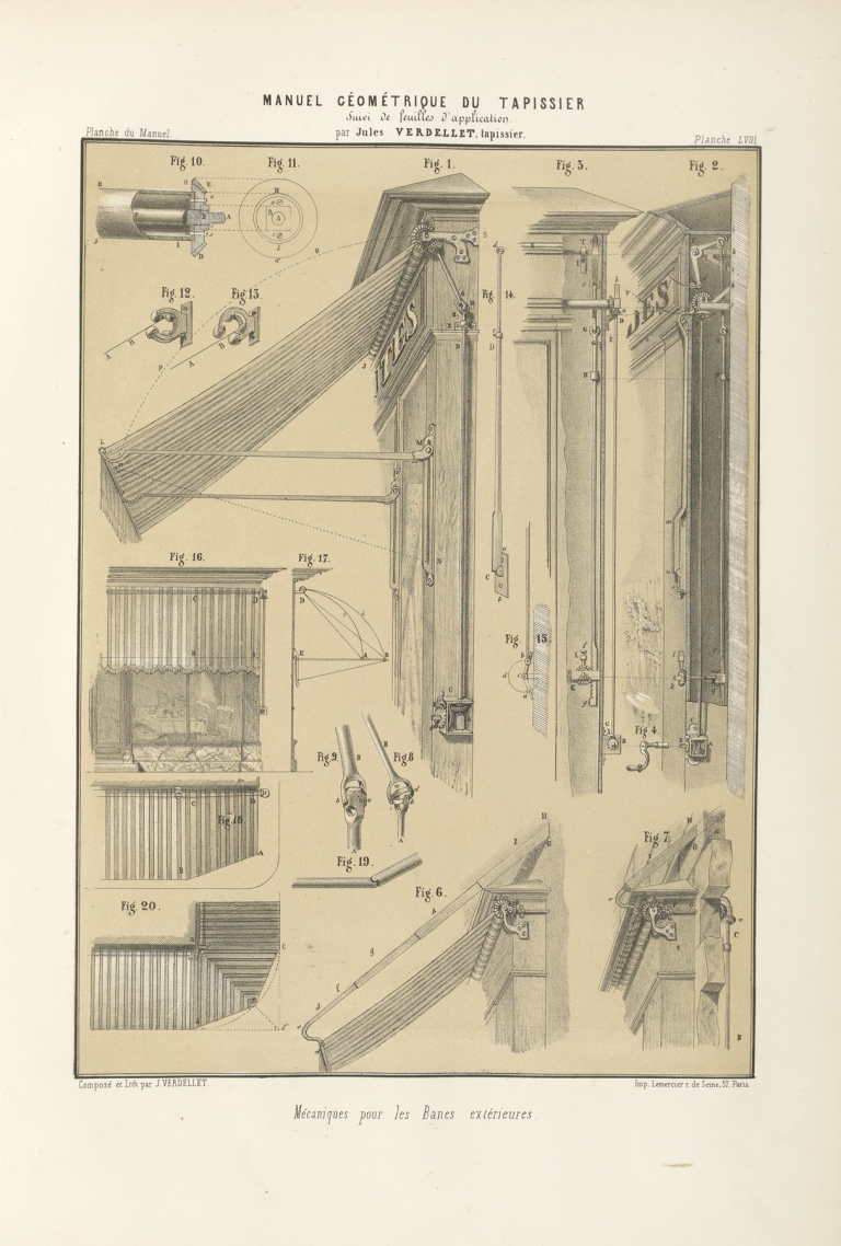 Mécaniques pour les banes extérieures. by Jules Verdellet