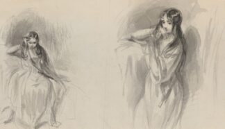 Melancholy woman; two sketches by Felix Octavius Carr Darley