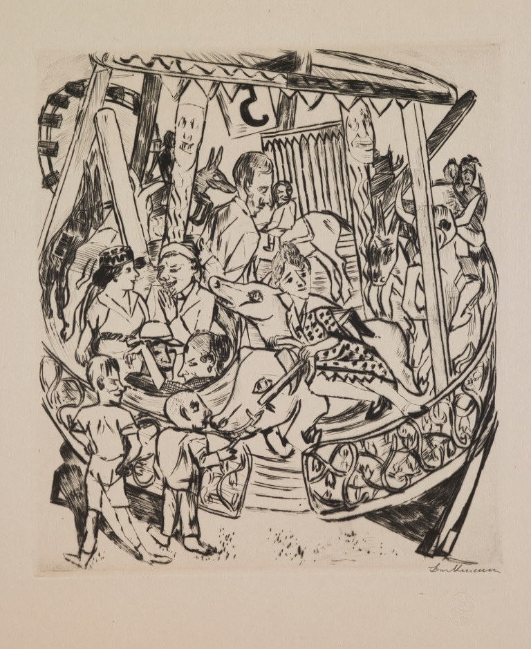 Merry-Go-Round, plate 7 from the portfolio ‘Annual Fair’ by Max Beckmann
