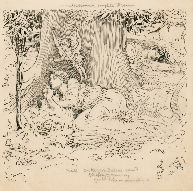 Midsummer night’s dream, Puck; On the ground sleep sound by Louis Rhead