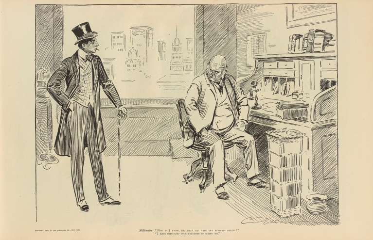 Millionaire; ‘How do I know, sir, that you have any business ability’ by Charles Dana Gibson