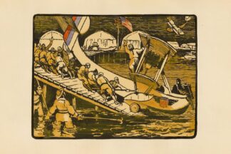 Mise à l’eau d’un hydravion escadrille américaine du cap Ferret by Maurice Busset