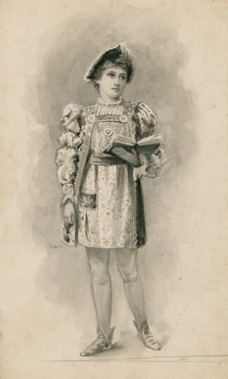 Miss Bessie Hatton [as Hamlet] by Bernard Partridge