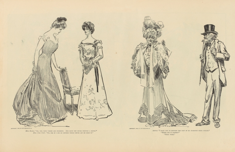Miss Boston; ‘Ah, yes; your verses are charming’ by Charles Dana Gibson