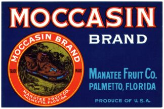 Moccasin Brand Fruit Label by Anonymous