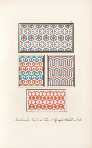 Mosaik aus der Moschee des Galaon el Alfi auf der Citadelle zu Kairo 2 by Friedrich Maximilian Hessemer