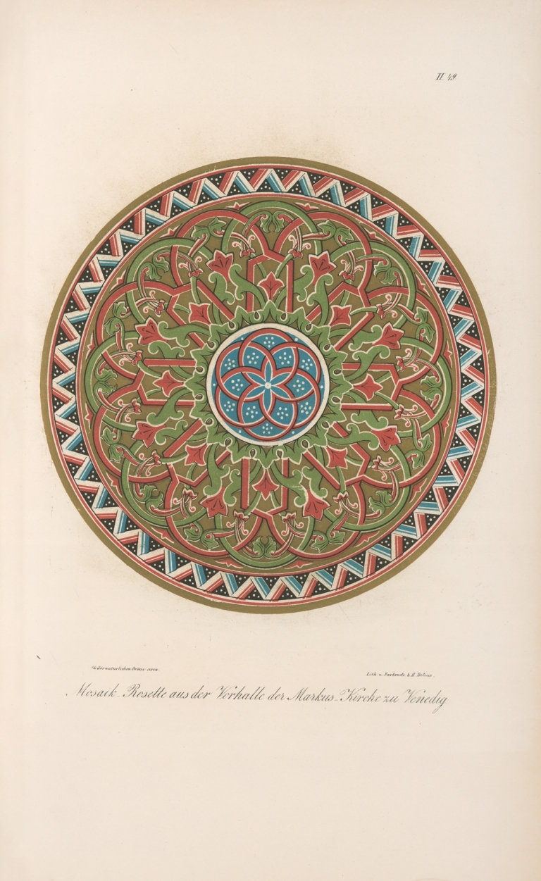 Mosaik-Rosette aus der Vorhalle der Markus-Kirche zu Venedig by Friedrich Maximilian Hessemer