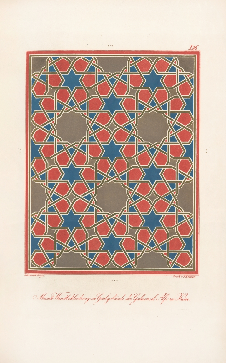Mosaik-Wandbekleidung im Grabgebäude des Galaon el Alfi zu Kairo by Friedrich Maximilian Hessemer