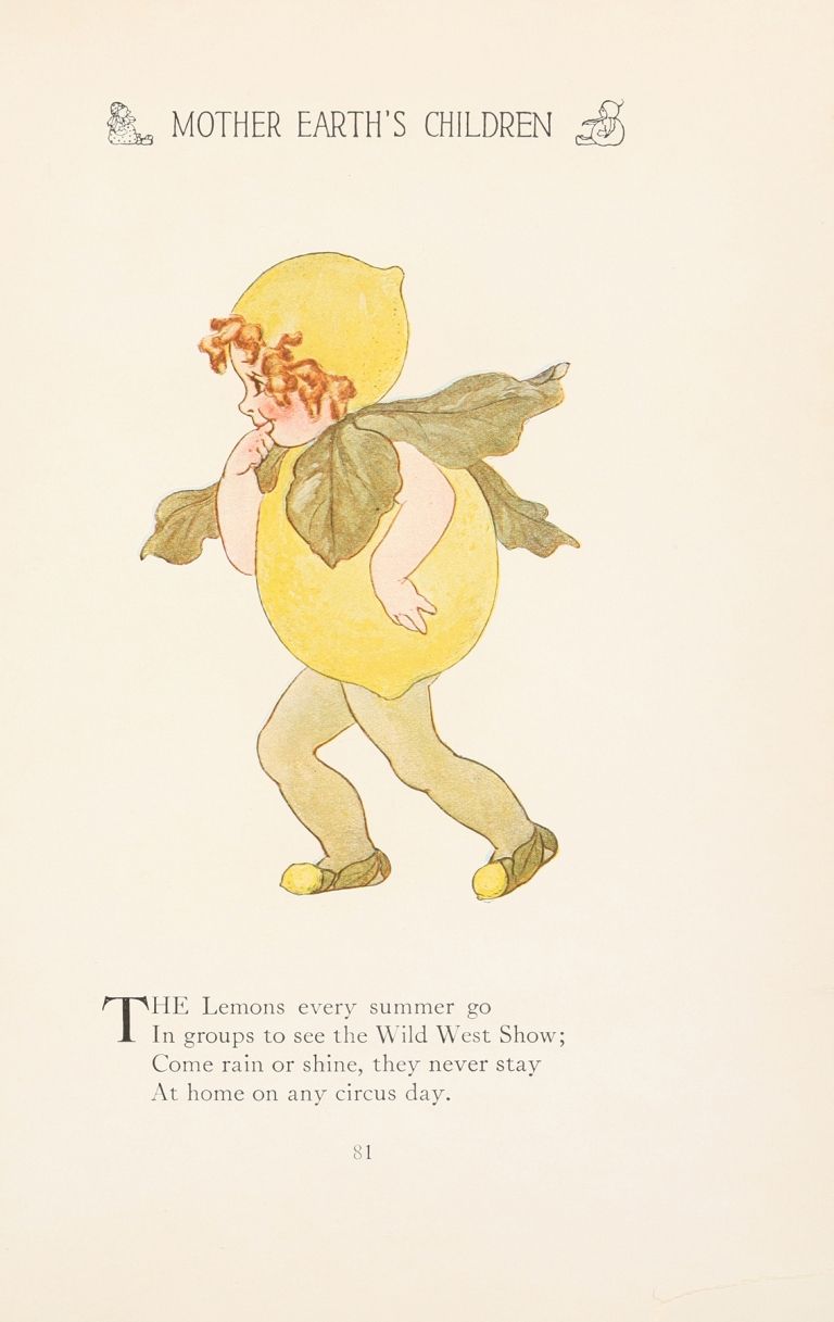 Mother Earth’s children; the frolics of the fruits and vegetables Pl.73 by Marion T. Ross