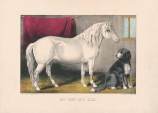 My pony and dog by Currier & Ives.