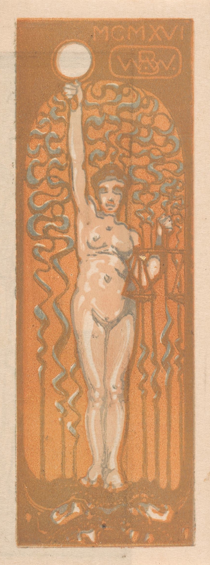 Naakte vrouw met spiegel en weegschaal by Bernard Willem Wierink