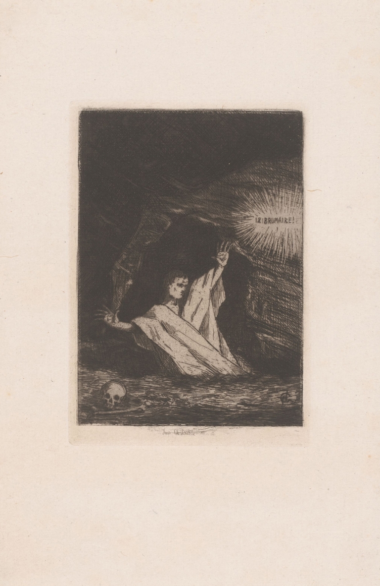 Napoleon I Bonaparte rises from his grave by Henri-Charles Guérard