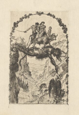 Neujahrskarte Teufelsbrücke by Albert Welti
