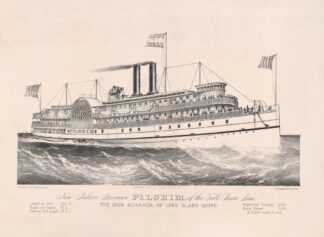 New palace steamer Pilgrim, of the Fall River line; The Iron Monarch of Long Island Sound by Currier & Ives.