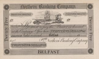 Northern Banking Company, Belfast, twenty-five shilling note by Perkins & Heath